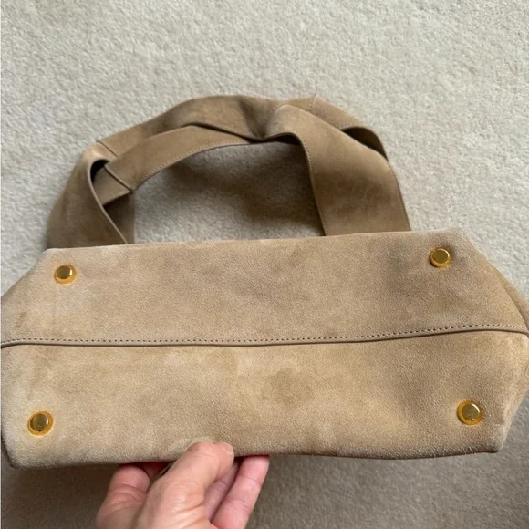 Veronica Beard suede sling bag in latte - Picture 6 of 9